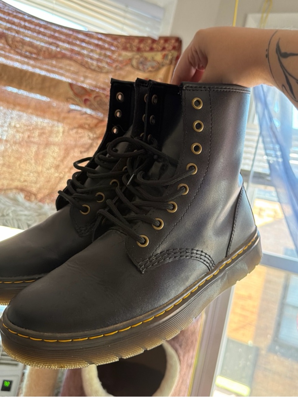 Black Lace-Up Combat Boots Dr martens